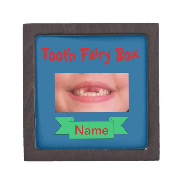 Tooth Fairy Box with Child's Smile RoyalBlue w/Red (Front)