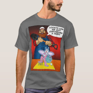 Tooth Fairy Caught Red Handed Funny Cartoon Comic  T-Shirt