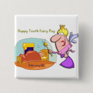 Tooth Fairy Day February 28 15 Cm Square Badge