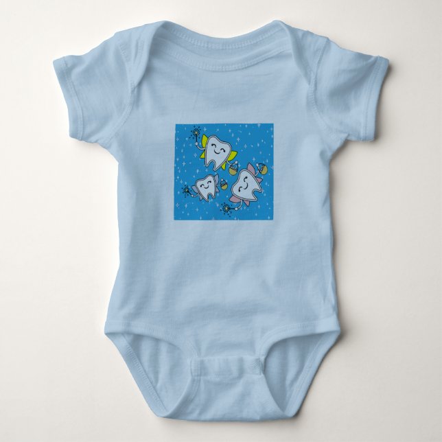 Tooth Fairy Dentist Lost Milk Tooth Baby Bodysuit (Front)