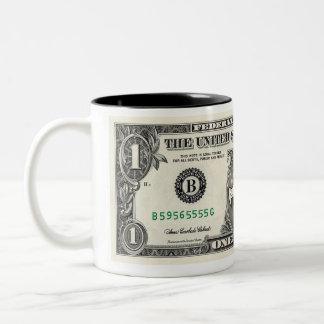 Tooth Fairy Dollar Bill Two-Tone Coffee Mug