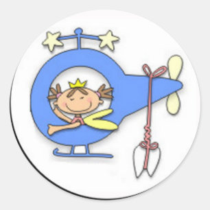 tooth fairy flying classic round sticker