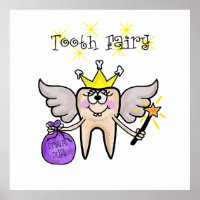 Tooth Fairy Funny Cartoon Poster Customise It!