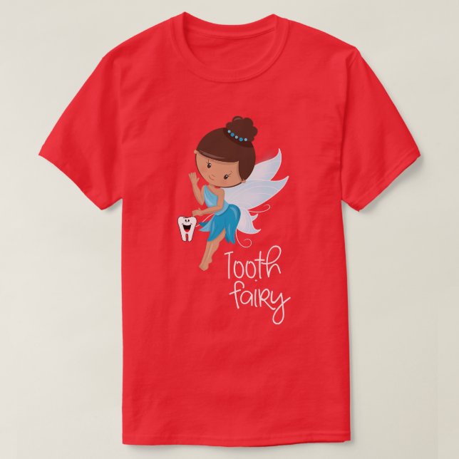 Tooth Fairy Happy Teeth Cute  T-Shirt (Design Front)
