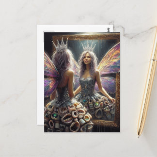 Tooth Fairy in her Denture Dress Postcard