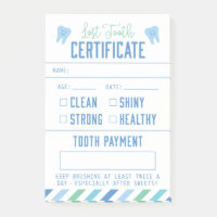 Tooth Fairy Keepsake Certificate Boy