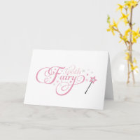 Tooth Fairy pink Folded Greeting Card