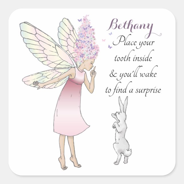 Tooth Fairy Poem Kids Personalised Label (Front)