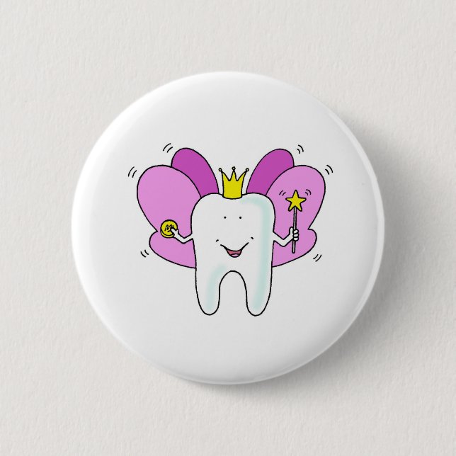 Tooth Fairy Princess Congratulations 6 Cm Round Badge (Front)