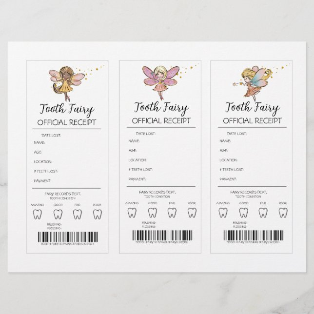 Tooth Fairy Receipt (Front)
