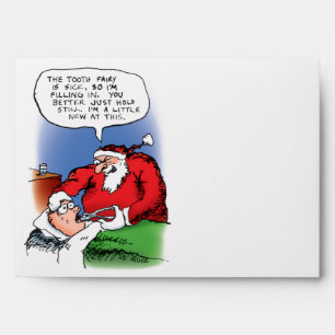 Tooth Fairy Santa Funny Christmas Cartoon Envelope