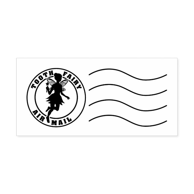 Tooth Fairy Silhouette Letter Postage Post Rubber Stamp (Imprint)