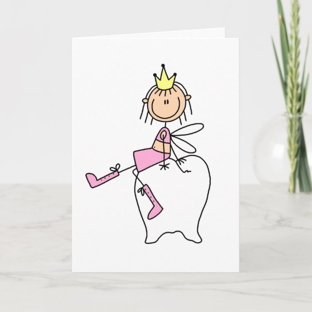 Tooth Fairy Sits On A Tooth Card (Front)