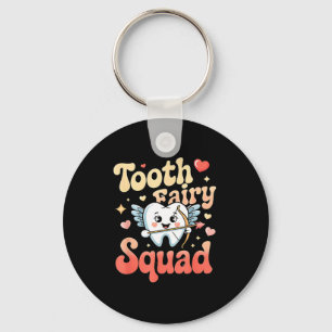 Tooth Fairy Squad Cute Cud Tooth Retro Dental Humo Key Ring