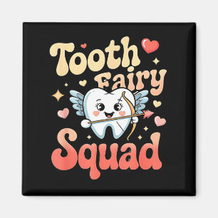 Tooth Fairy Squad Cute Cud Tooth Retro Dental Humo Magnet