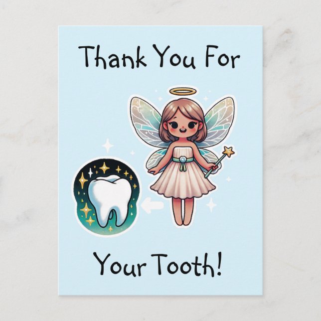 Tooth Fairy Thank You Postcard (Front)