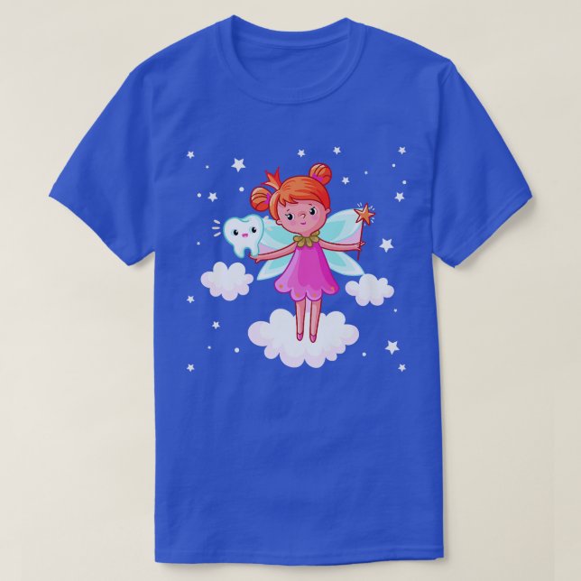 Tooth Fairy With Magic Wand Imaginary Being Fictio T-Shirt (Design Front)