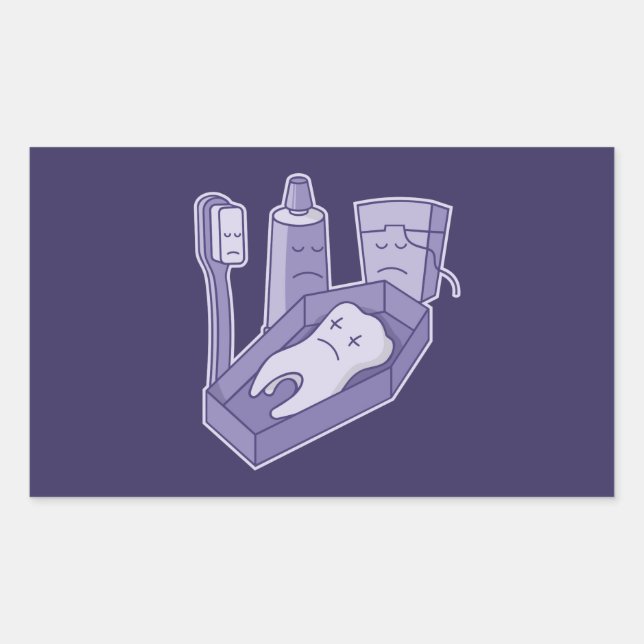 Tooth Funeral Rectangular Sticker (Front)