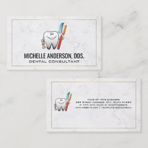 Tooth Holding Tooth Brush Dental Business Card