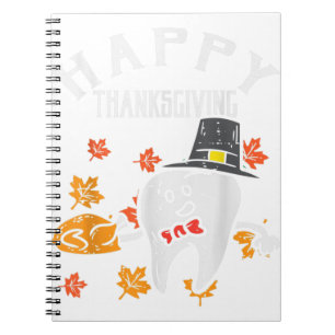 Tooth Leaves Turkey Happy Thanksgiving Dentist Den Notebook