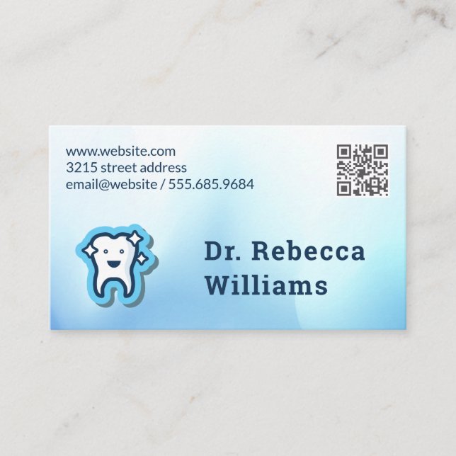 Tooth Logo | QR Barcode Business Card (Front)