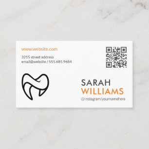 Tooth Logo QR Code Business Card