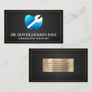 Tooth Repair Logo Perforated Mesh Business Card