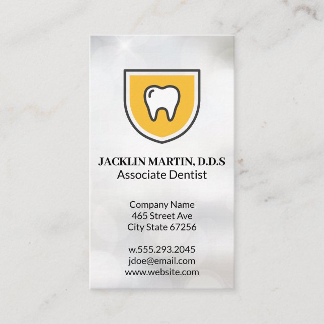 Tooth Shield | Dentist Logo Business Card (Front)