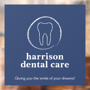 Tooth Sketch Logo Blue Dentist