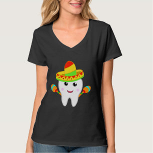 Tooth Sombrero Costume Dental Hygienist Maraca Fun T-Shirt