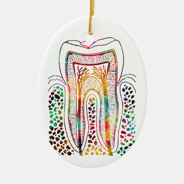 Tooth Structure Ceramic Tree Decoration (Front)