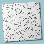 Tooth Tile<br><div class="desc">A simple black and white tooth or teeth design perfect for a dentist, orthodontist and more! Whether you want to use this tile as a little coaster or trivet for a drink or plate... you go big with a front desk or the entire office, is up to you! Do a...</div>