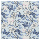 Tooth Toile / Dental Floral in Blues