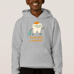 Tooth Took a Vacation Kids’ Hoodie Funny Tooth