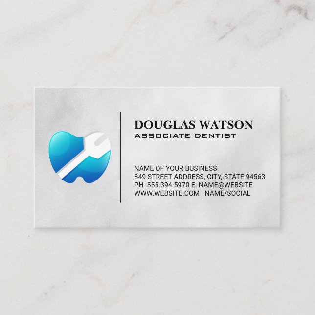 Tooth Wrench Logo Business Card (Front)