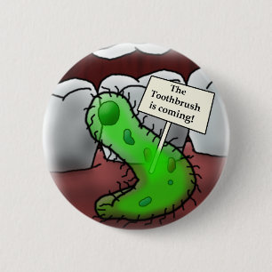 toothbrush 6 cm round badge