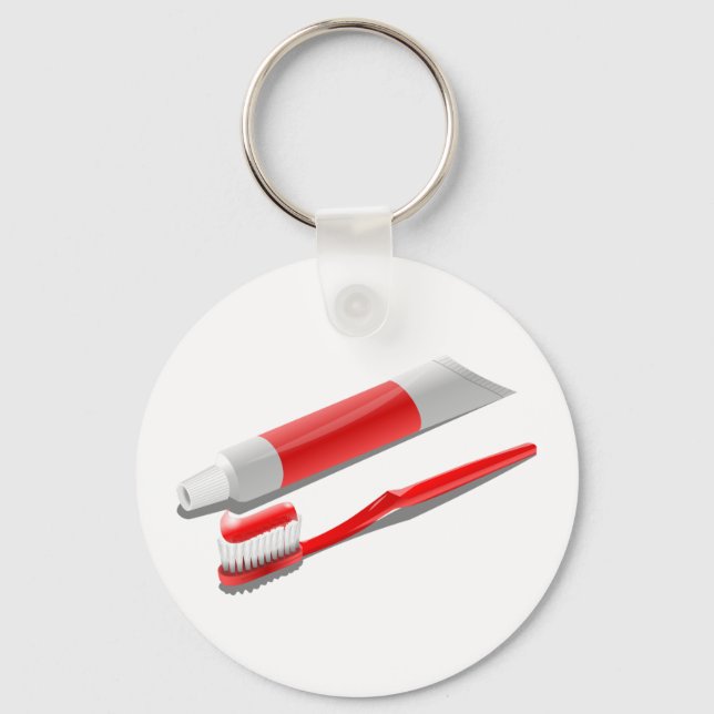 Toothbrush And Toothpaste Key Ring (Front)