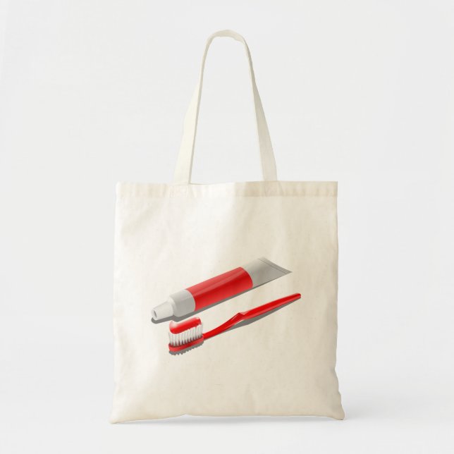 Toothbrush And Toothpaste Tote Bag (Front)