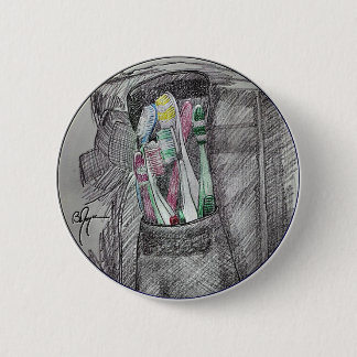 Toothbrushes 2 6 cm round badge