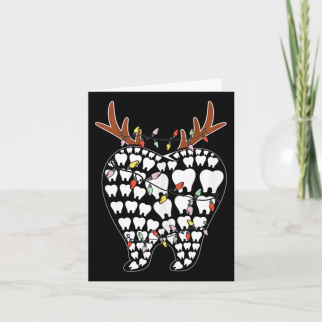 Toothmas Tooth Santa Reindeer Xmas Dentist Christm Card (Front)