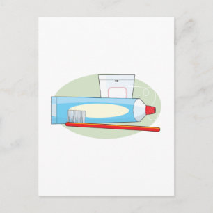 Toothpaste and Brush Postcard