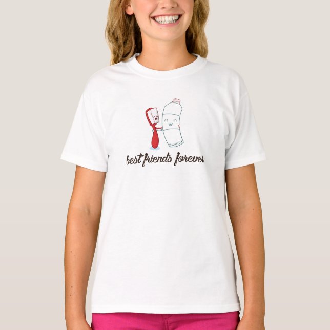 Toothpaste and ToothBrush Best Friend T-Shirt (Front)