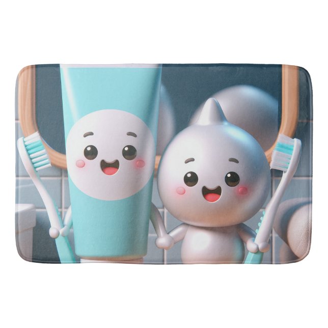 Toothpaste Pals Bath Mat (Front)