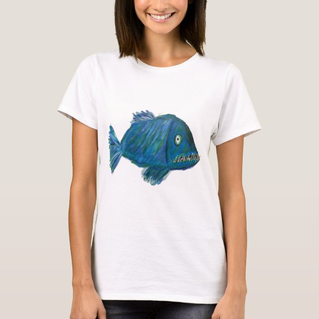 Toothy blue fish shirt (Front)