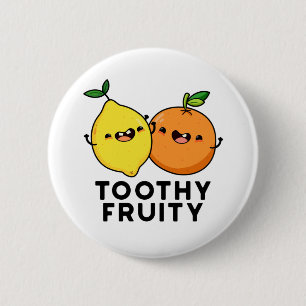Toothy Fruity Funny Fruit Pun 6 Cm Round Badge
