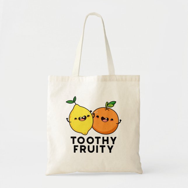 Toothy Fruity Funny Fruit Pun  Tote Bag (Front)