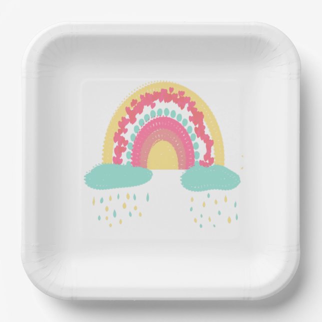 Tootsie Fruity Rainbow Paper Plate  (Front)