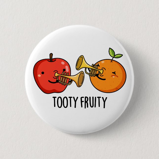Tooty Fruity Funny Fruit Musician Pun  6 Cm Round Badge (Front)