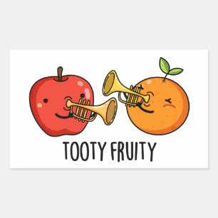 Tooty Fruity Funny Fruit Musician Pun  Rectangular Sticker