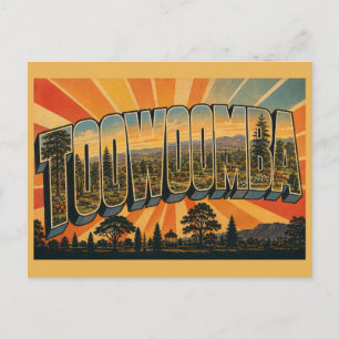 Toowoomba Queensland Garden Vintage Art Postcard